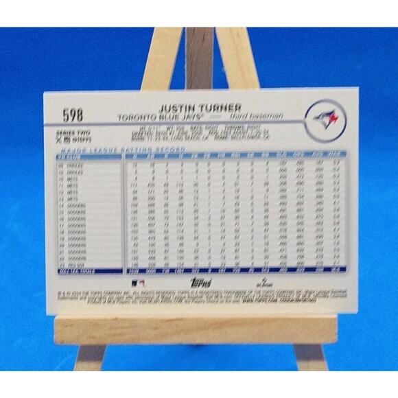 2024 Topps Series 2 - Justin Turner #598 Holiday Foil Refractor - Picture 4 of 4